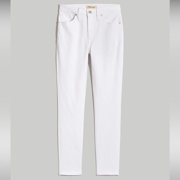 Madewell NWT 9" Mid-Rise Skinny Crop Jeans in Pure White Size 27 - Picture 5 of 11